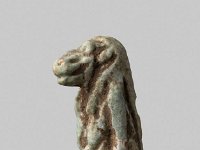 Aeg F 104  Aeg F 104, Gegend von Assuan, Spätzeit, Thoeris, Helle Fayence, H 2,1 cm, B 1,2 cm, T 1,4 cm : Bestandskatalog Ägypten, Museumsfoto: Claus Cordes